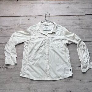 REI Coop Womens Long‎ Sleeve Button Up Shirt White Size XL Outdoor Hiking